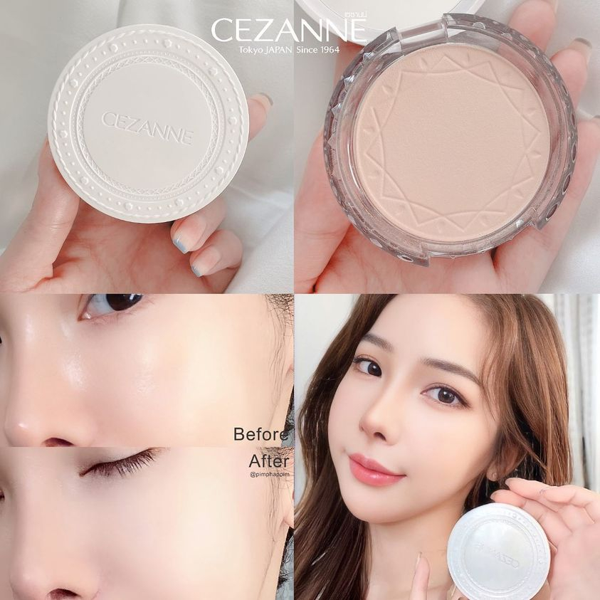 Phấn phủ chống nắng Cezanne UV Silk Cover Powder SPF 50 PA+++ Nhật bản kềm dầu, nâng tọne, chống nắng