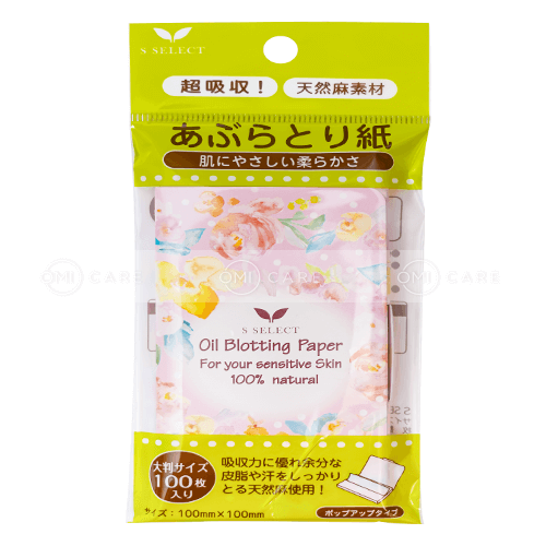 Giấy Thấm Dầu S Select 100% Từ Nguyên Liệu Tự Nhiên Nội Địa Nhật(100 Tờ/Gói)