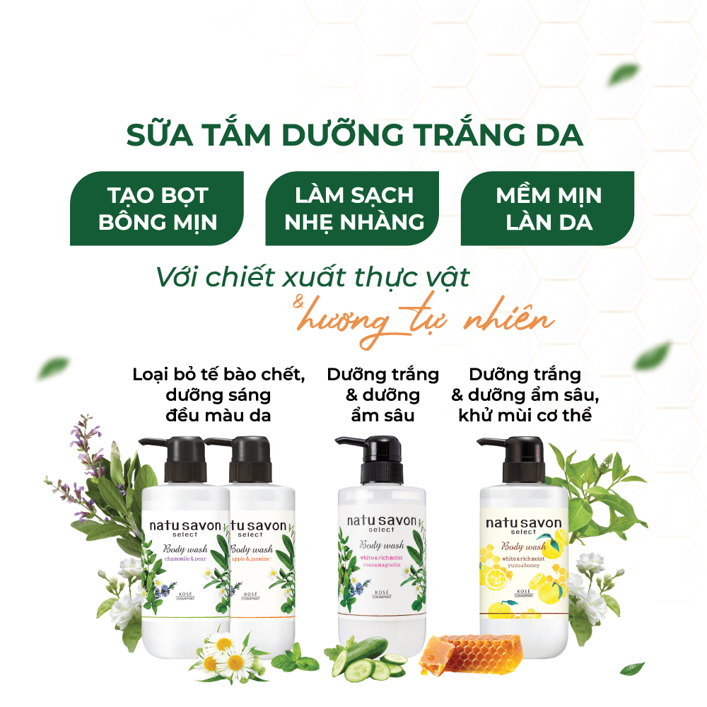 Sữa Tắm Tạo Bọt Dưỡng Trắng Và Làm Mềm Mịn Da Softymo Natu Savon Kosé Hương Cam Yuzu Và Mật Ong