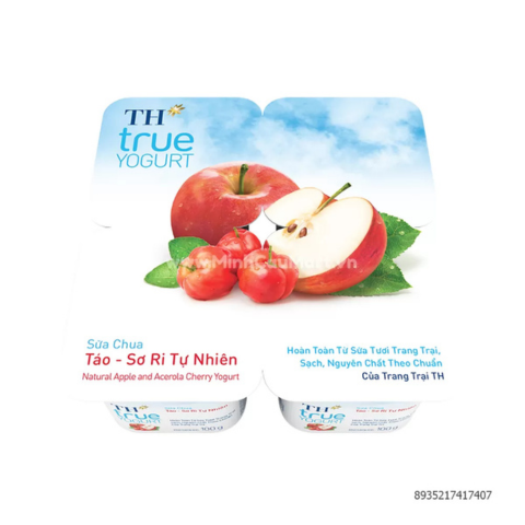 SCA TH TRUE YOGURT TÁO SƠ RI 100G*4