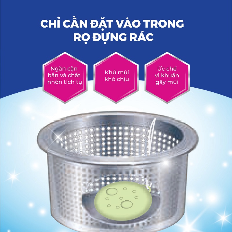 VIÊN CHỐNG BÁM RÊU VÀ KHỬ MÙI HÔI RỌ LỌC RÁC BỒN RỬA BÁT EARTH RAKU HAPI