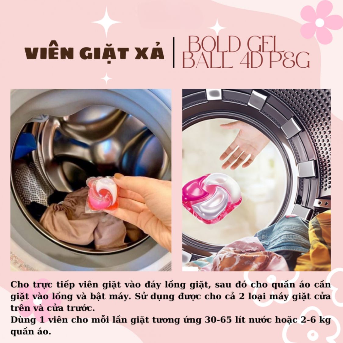 VIÊN GIẶT XẢ BOLD GEL BALL 4D P&G HƯƠNG HOA TƯƠI MÁT TÚI REFILL 36 VIÊN