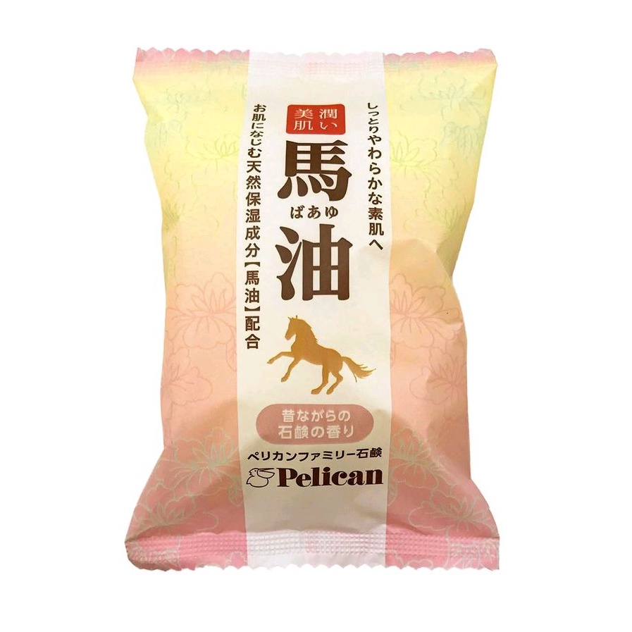 Xà Phòng Rửa Mặt Dưỡng Trắng Mịn Da Pelican Family Soap Horse Oil Chiết Xuất Từ Dầu Ngựa (80g)