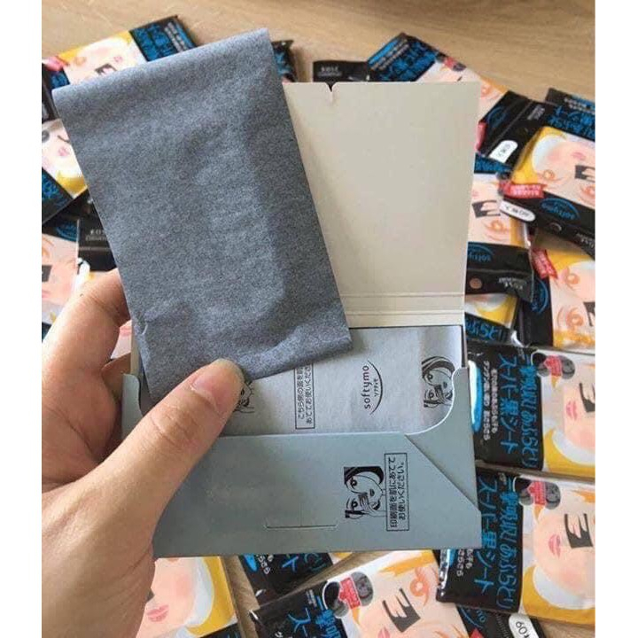 Giấy Thấm Dầu Than Hoạt Tính Softymo Kosé_Nội Địa Nhật (Hộp 60 Tờ)