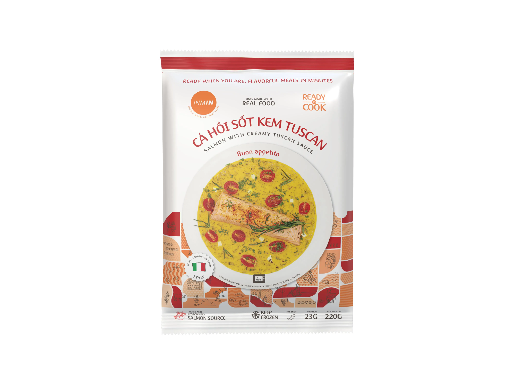 Inmin - Cá hồi sốt Kem Tuscan 220g