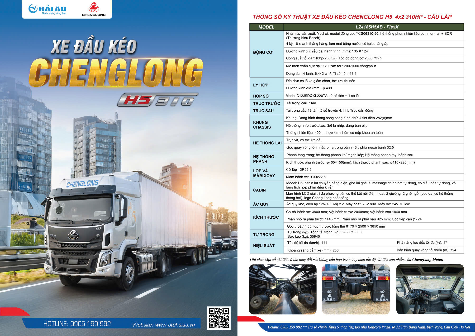 XE ĐẦU KÉO CHENGLONG FlexX 310HP ( 1 cầu ) 4x2