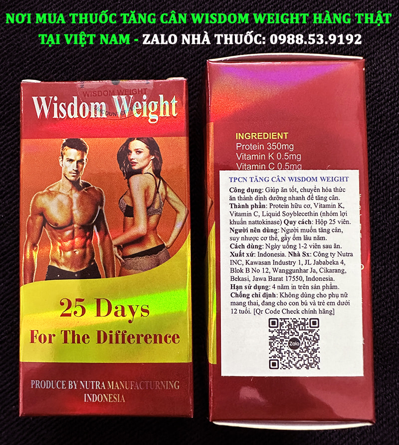 COMBO 2 HỘP THUỐC TĂNG CÂN WISDOM WEIGHT CHÍNH HÃNG