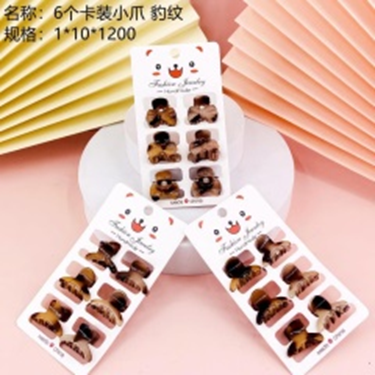 6 kẹp tóc nhỏ họa tiết da báo