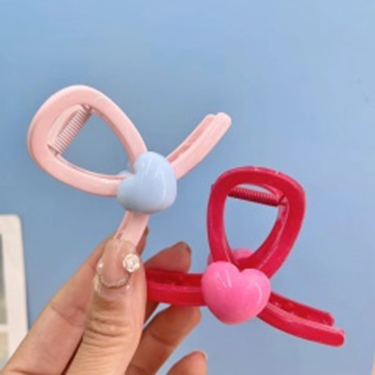 kẹp vuốt hình tim nhiều màu