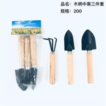 Bộ 3 món dụng cụ cầm tay cán gỗ đen.