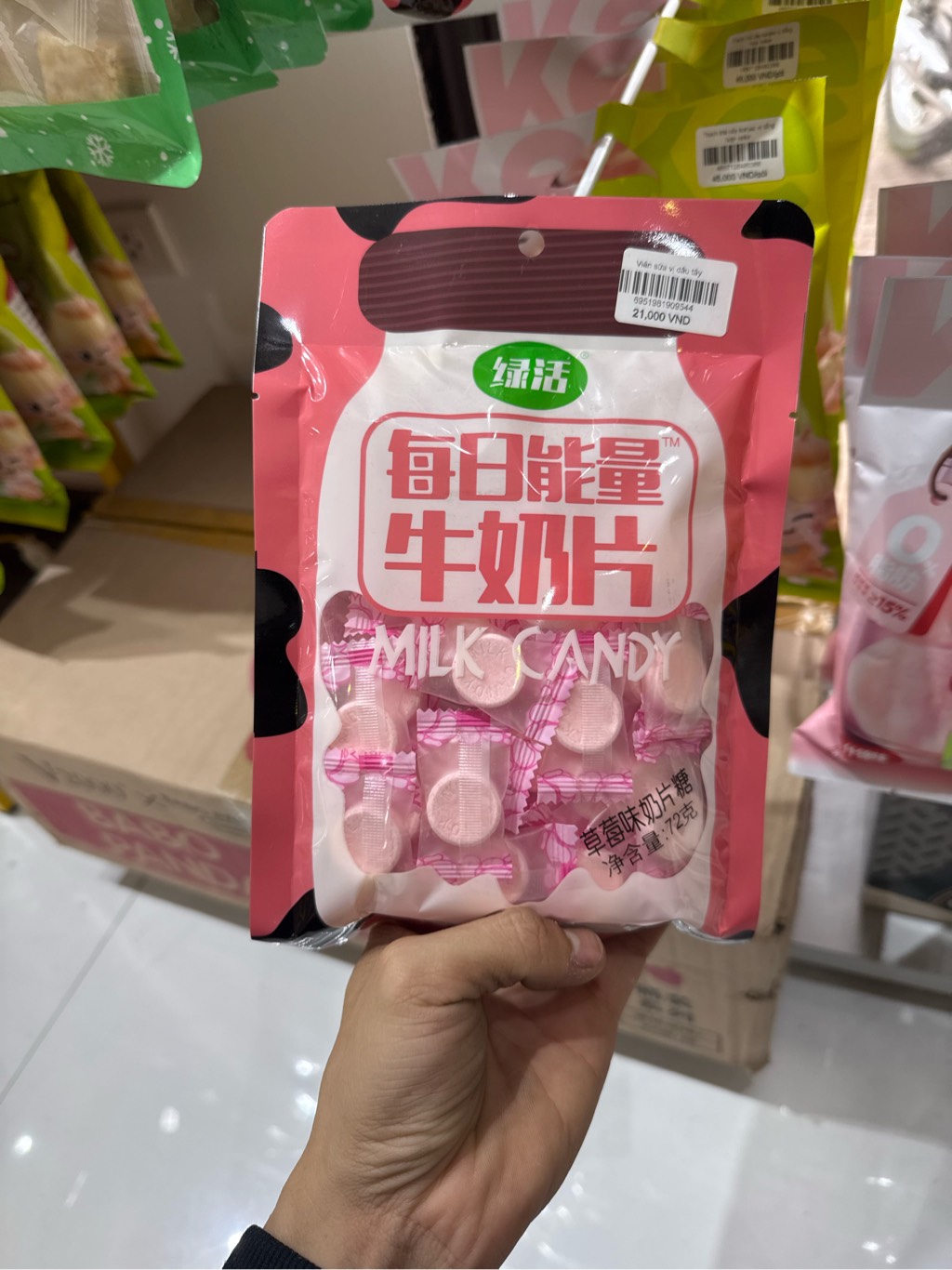 Viên sữa vị dâu tây