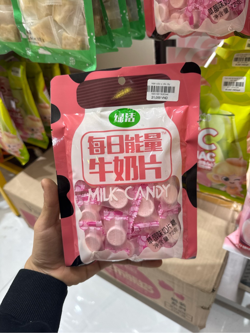 Viên sữa vị dâu tây