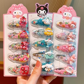 Set 5 Kẹp Tóc Sanrio, Lotso Lấp Lánh, Dễ Thương