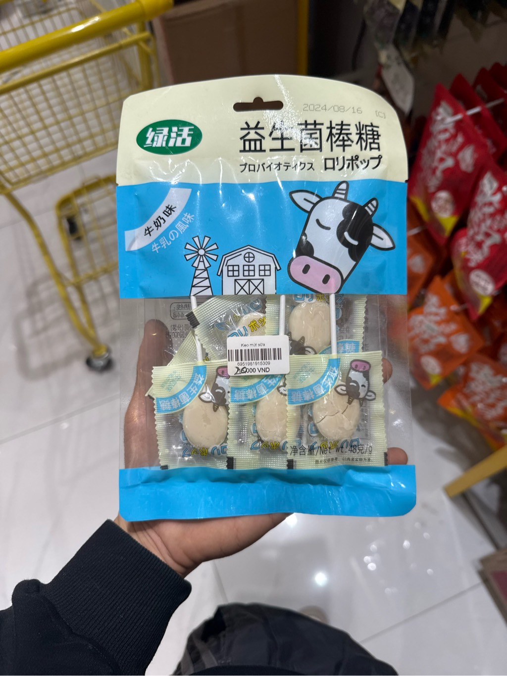 kẹo mút sữa có lợi khuẩn