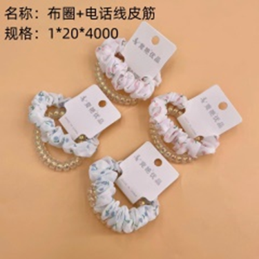 Vòng buộc tóc vải kèm dây điện thoại.