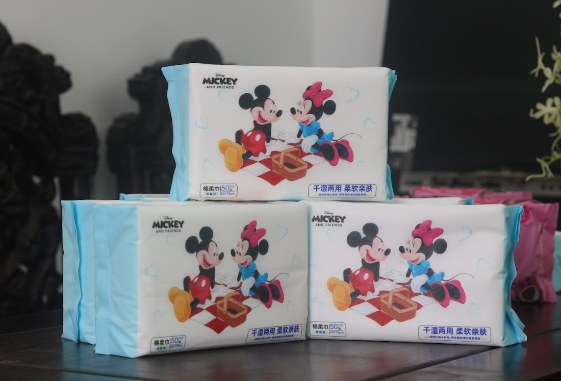 Khăn giấy khô disney dạng rút