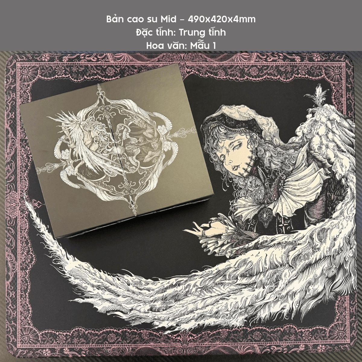 LÓT CHUỘT GAMING Feng Villain, Bề Mặt Control Được Dệt Siêu Mịn, Viền May Chìm, Base Polyurethane XSOFT, Size 490x420x4mm