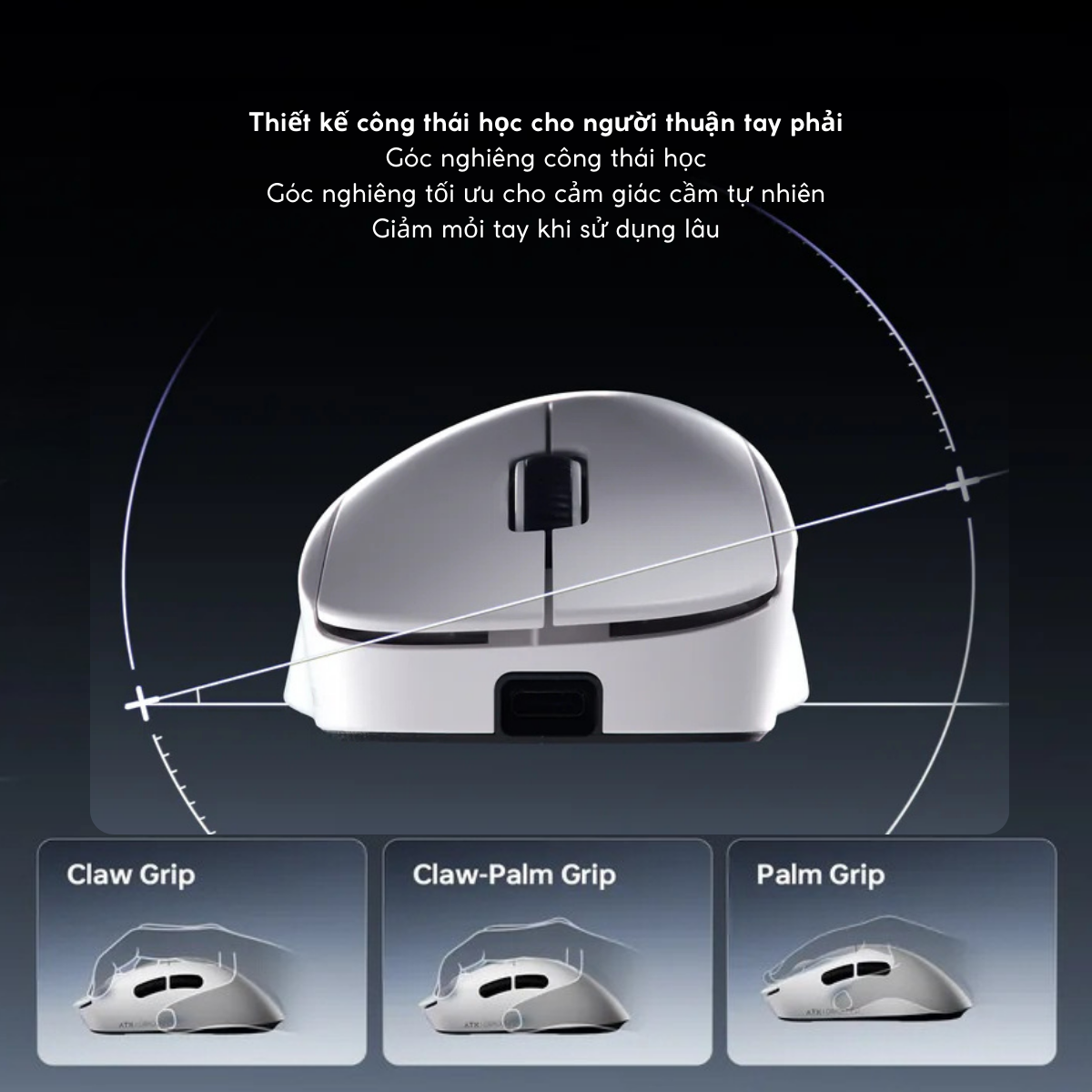 Chuột Gaming Không Dây ATK Dragonfly Y9 Series, PAW3950 Ultra, Nordic 54L15, ApexShark MAX, Pin 800mAh , 800H, ~55g, Dongle GEM 8K