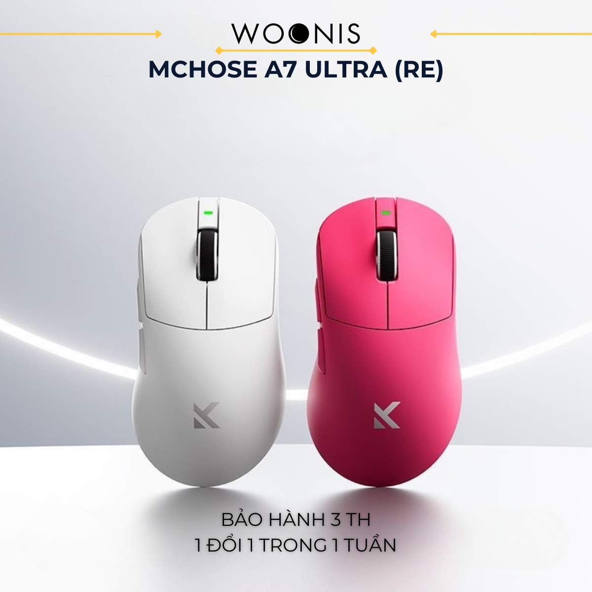 Chuột Gaming Không Dây Mchose A7 Ultra (RE) PAW3950, Chip Realtek, 56g và dành cho người thuận tay phải