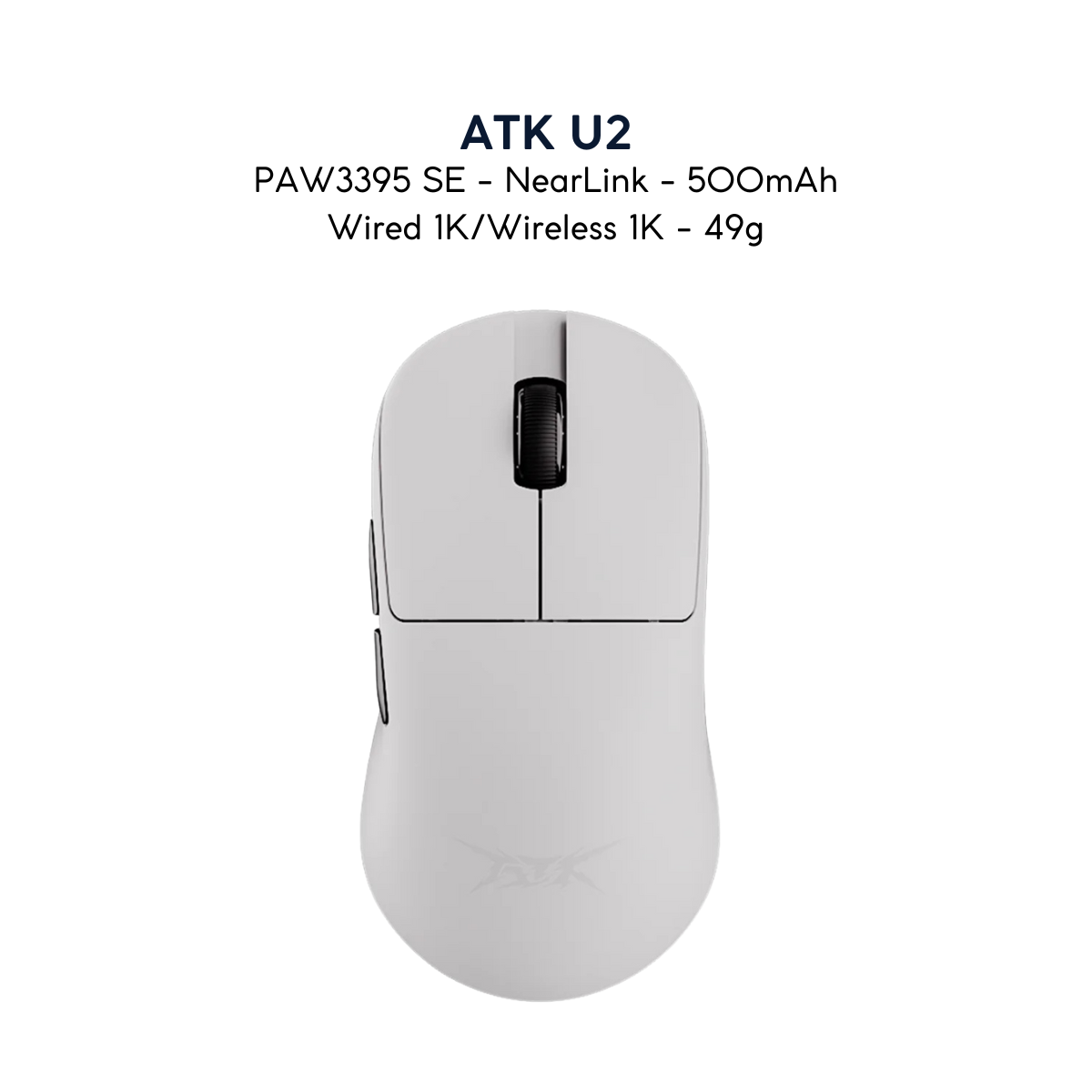 Chuột Gaming ATK U2 – Chuột Không Dây Nhẹ 44g, Cảm Biến PAW3950 Ultra, Polling Rate 8000Hz - Hiệu Suất Đỉnh Cao Cho Game Thủ