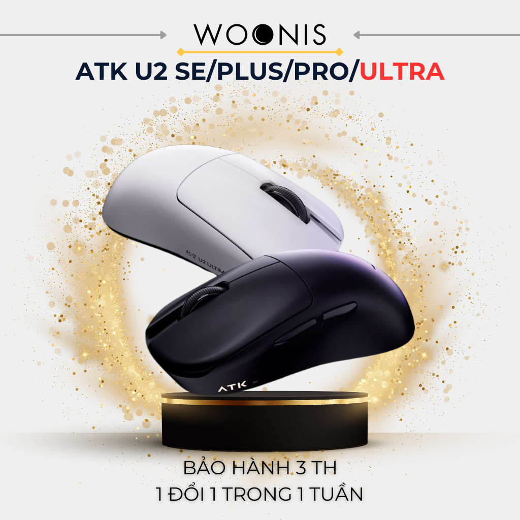 Chuột Gaming ATK U2 – Chuột Không Dây Nhẹ 44g, Cảm Biến PAW3950 Ultra, Polling Rate 8000Hz - Hiệu Suất Đỉnh Cao Cho Game Thủ