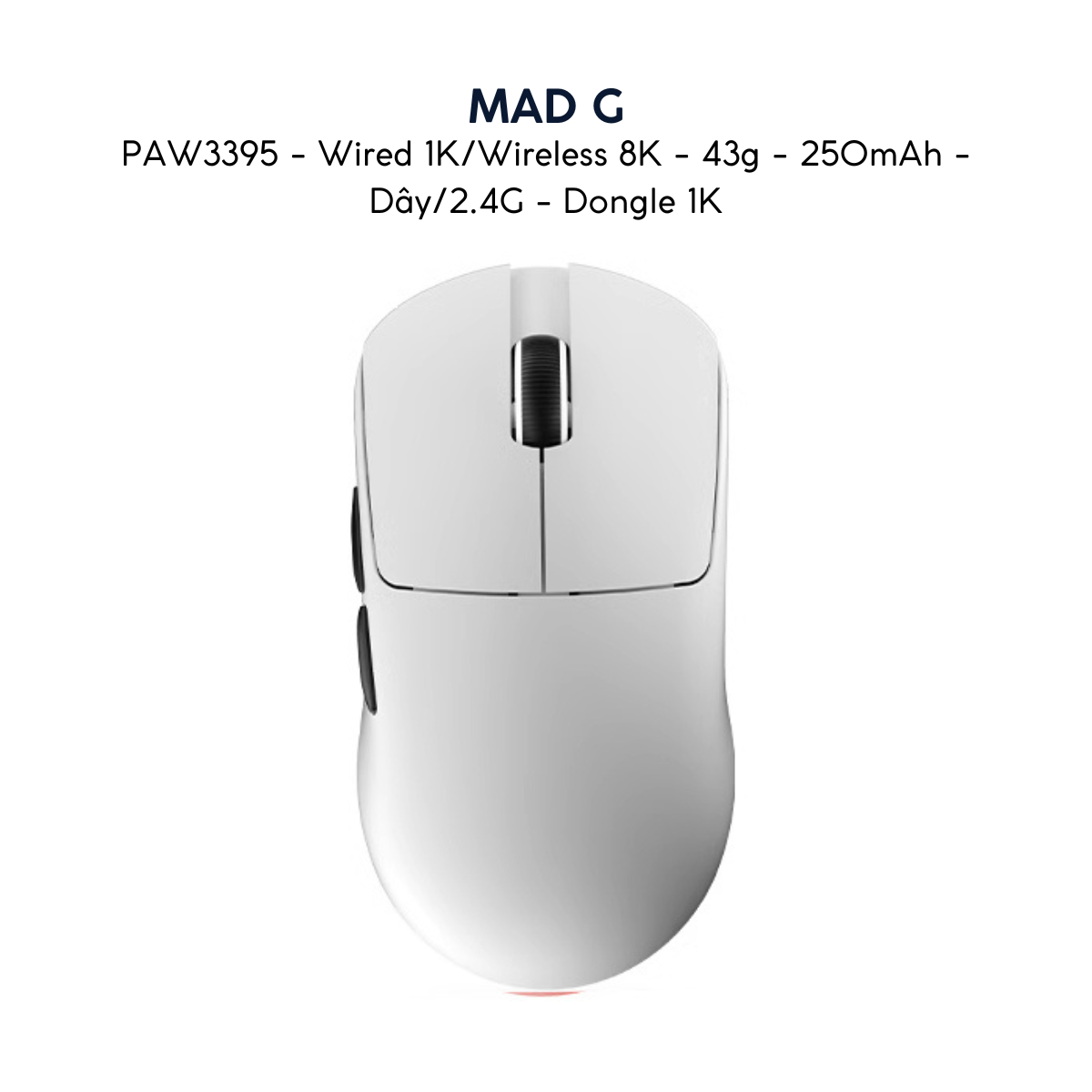 Chuột Gaming MADLIONS MAD G PRO - Siêu Nhẹ, Cảm Biến PAW3395, Kết Nối Không Dây
