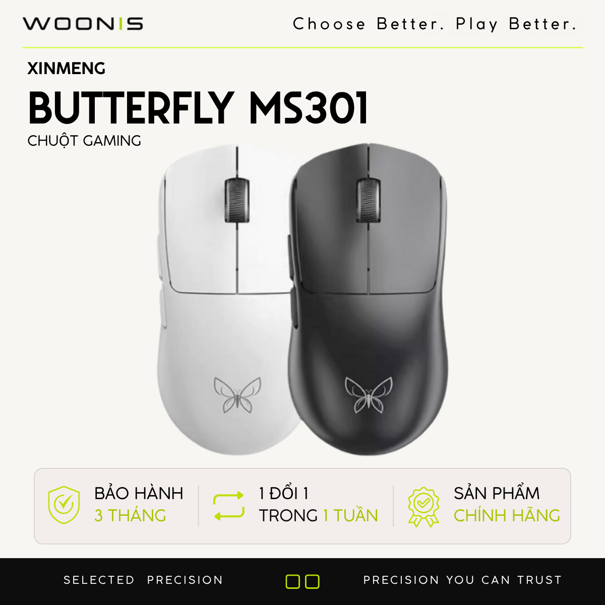 Chuột Gaming Không Dây XINMENG BUTTERFLY MS301
