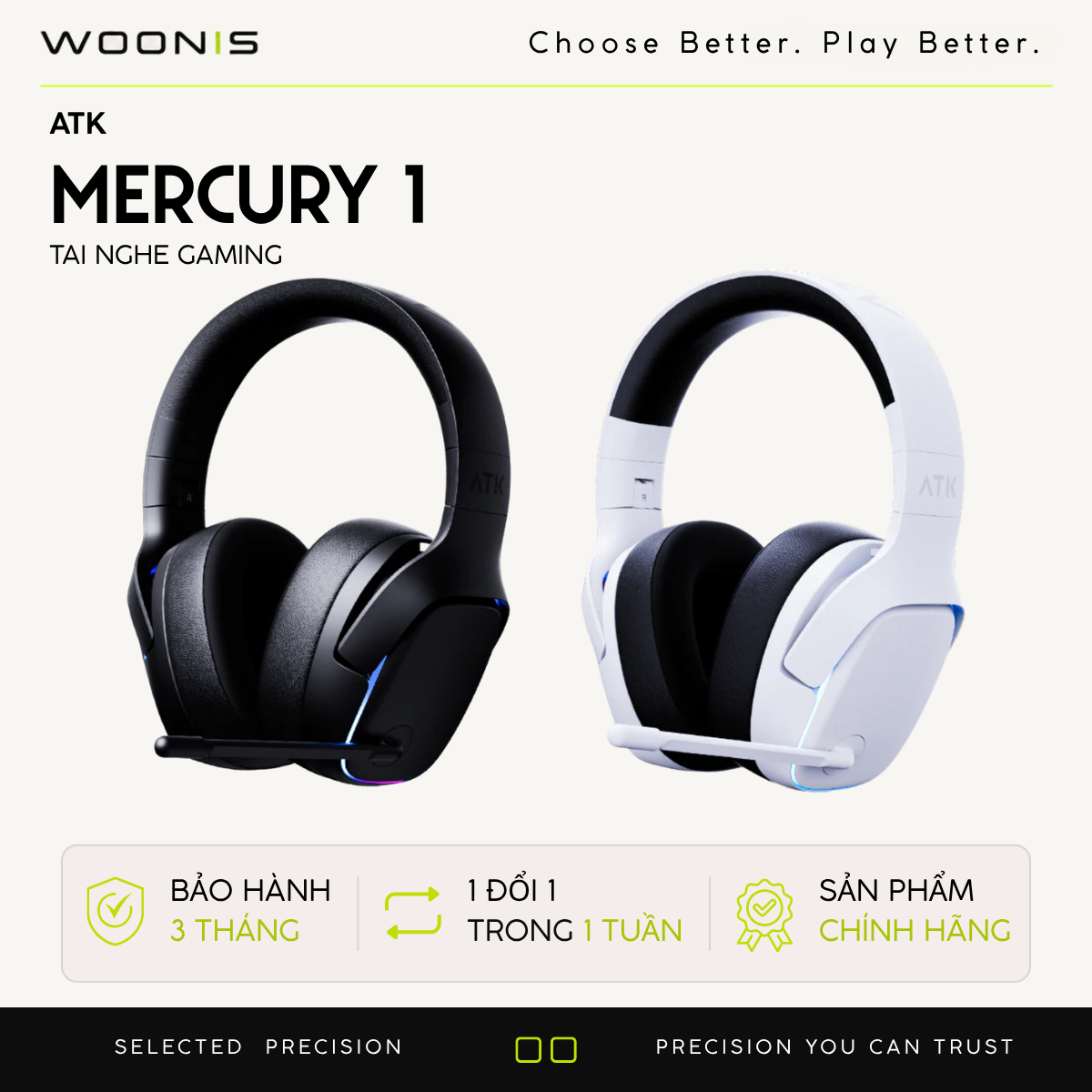 Tai nghe gaming không dây ATK Mercury 1