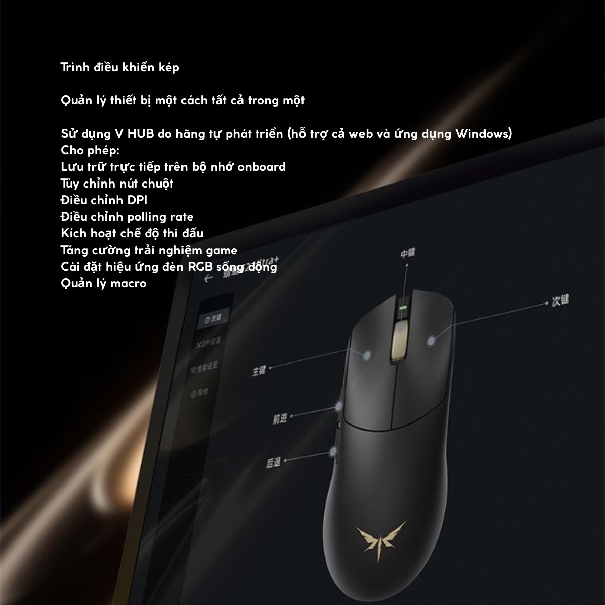 Chuột Gaming Không Dây VGN Dragonfly F2 Promax, Ultra+ Siêu nhẹ 51g, Cảm biến PAW3950 Flagship, Chip Nordic