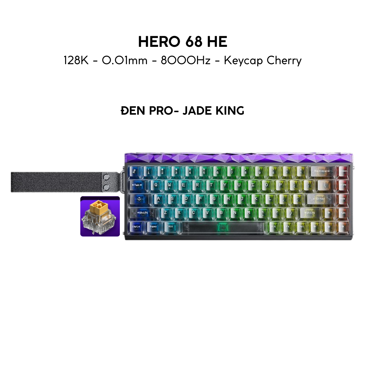 Aula Hero 68 | Bàn Phím Gaming HE Polling rate 8K Hz, Scan rate 128K, Độ Trễ 0.1ms, Hộp Đèn Neon RGB