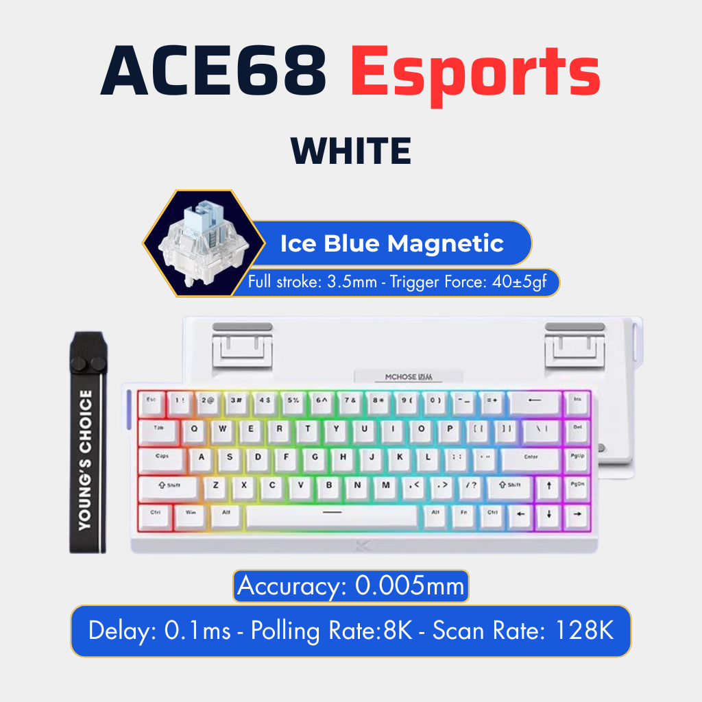 BÀN PHÍM CƠ GAMING HE MCHOSE ACE60/68 | Rapid Trigger | Scan-rate 128K | 8000hz