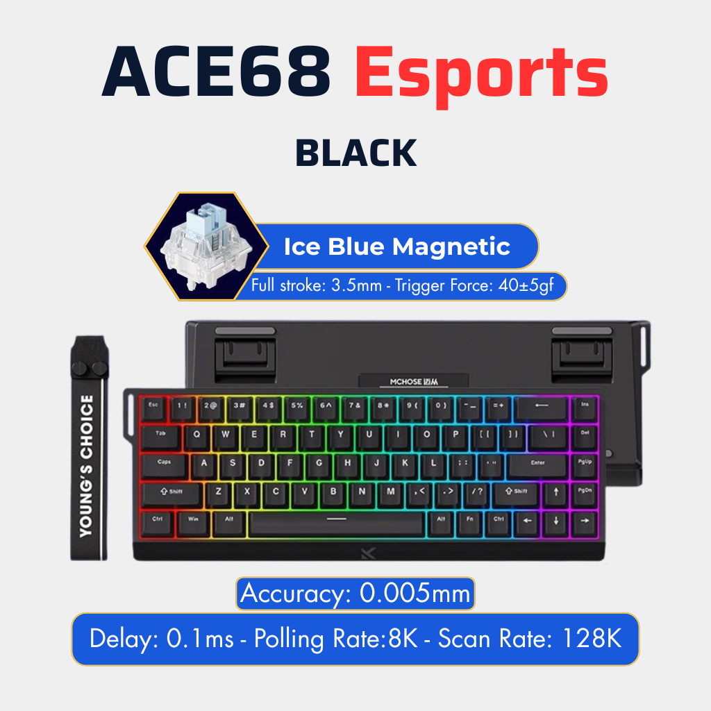 BÀN PHÍM CƠ GAMING HE MCHOSE ACE60/68 | Rapid Trigger | Scan-rate 128K | 8000hz