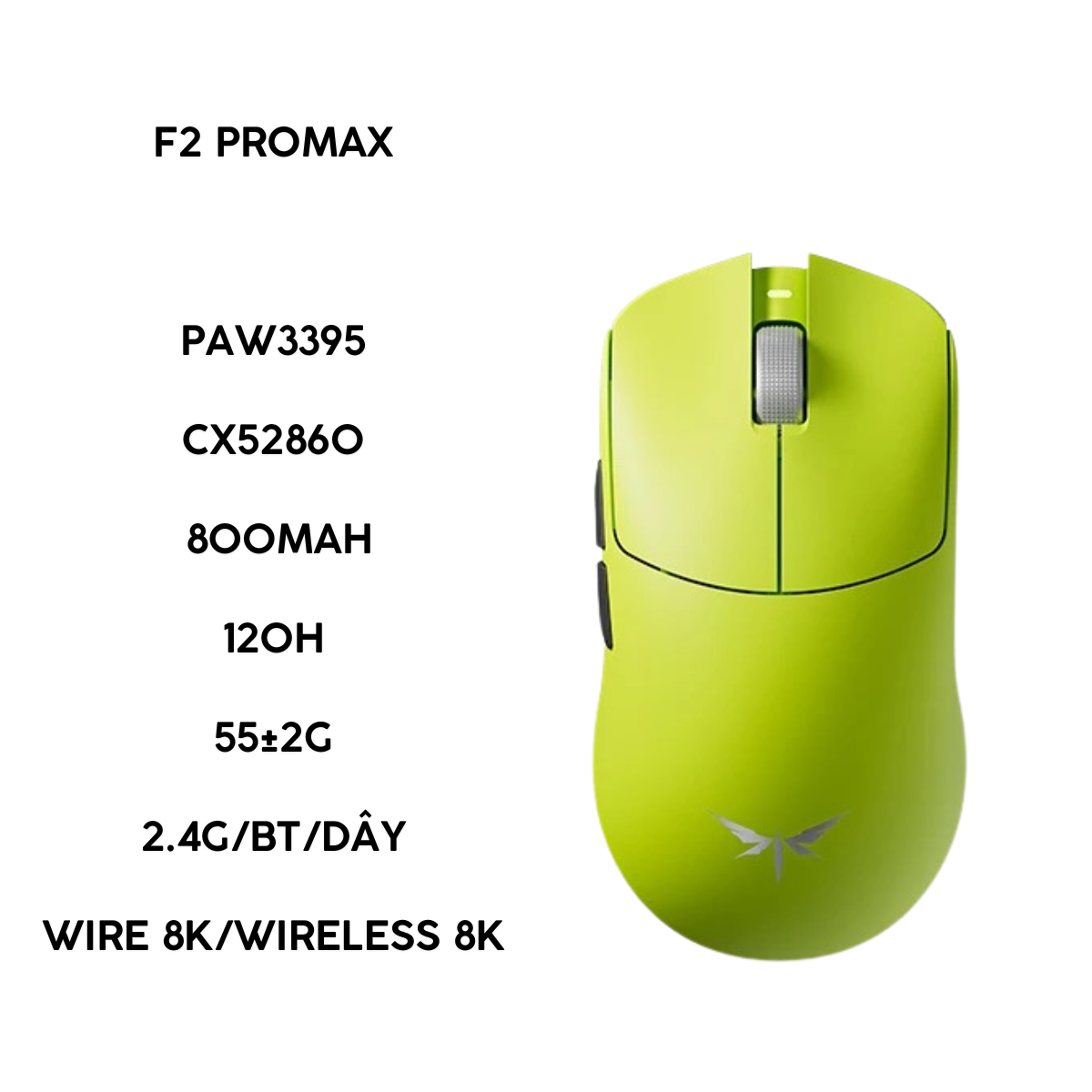 Chuột Gaming Không Dây VGN Dragonfly F2 Promax, Ultra+ Siêu nhẹ 51g, Cảm biến PAW3950 Flagship, Chip Nordic