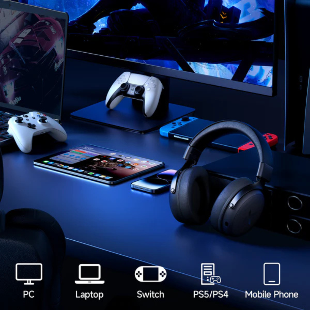 Tai Nghe Gaming Không Dây MCHOSE V9 Pro – 7.1 Surround, Pin Trâu 250H, Mic AI Chống Ồn