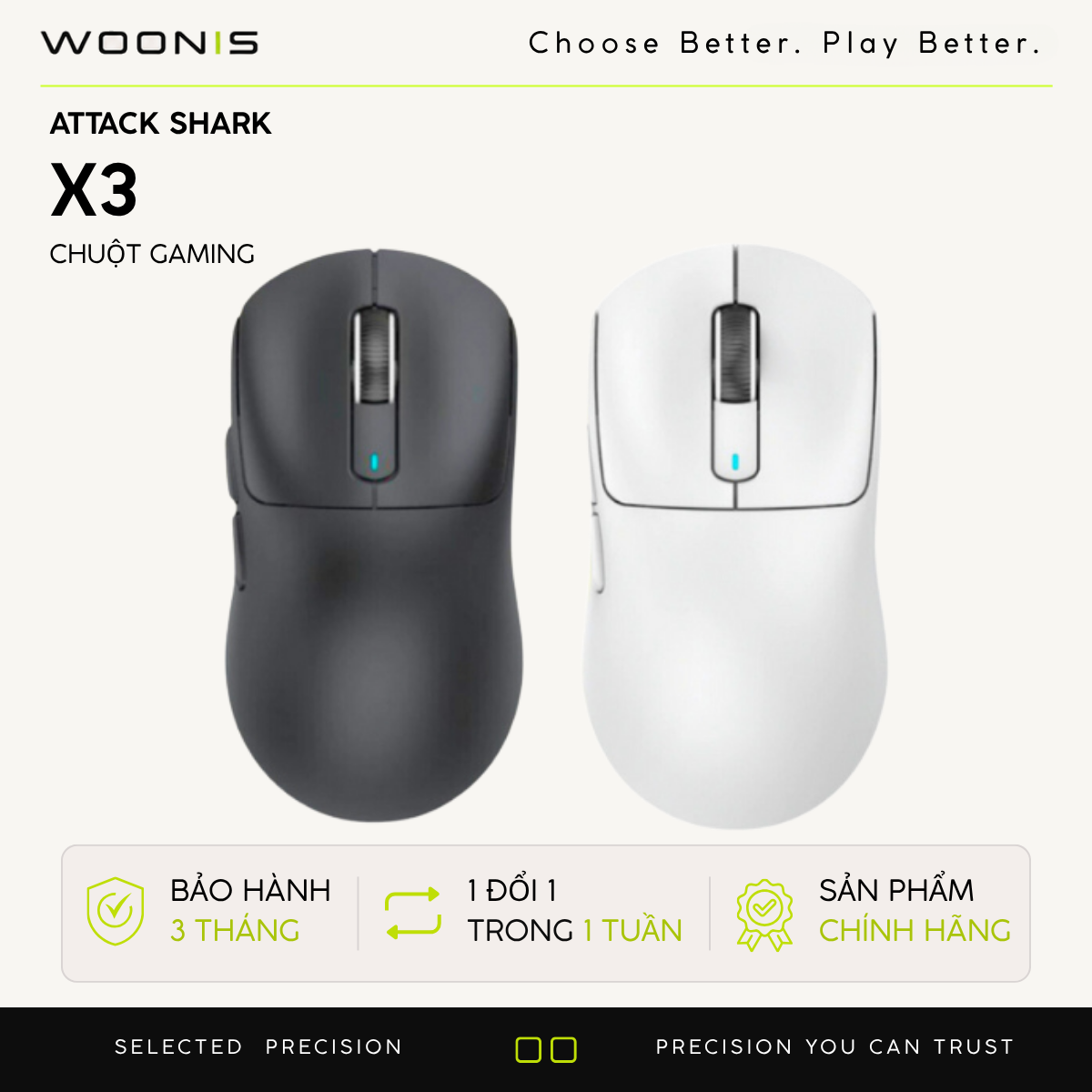 Chuột Gaming Không Dây Attack Shark X3
