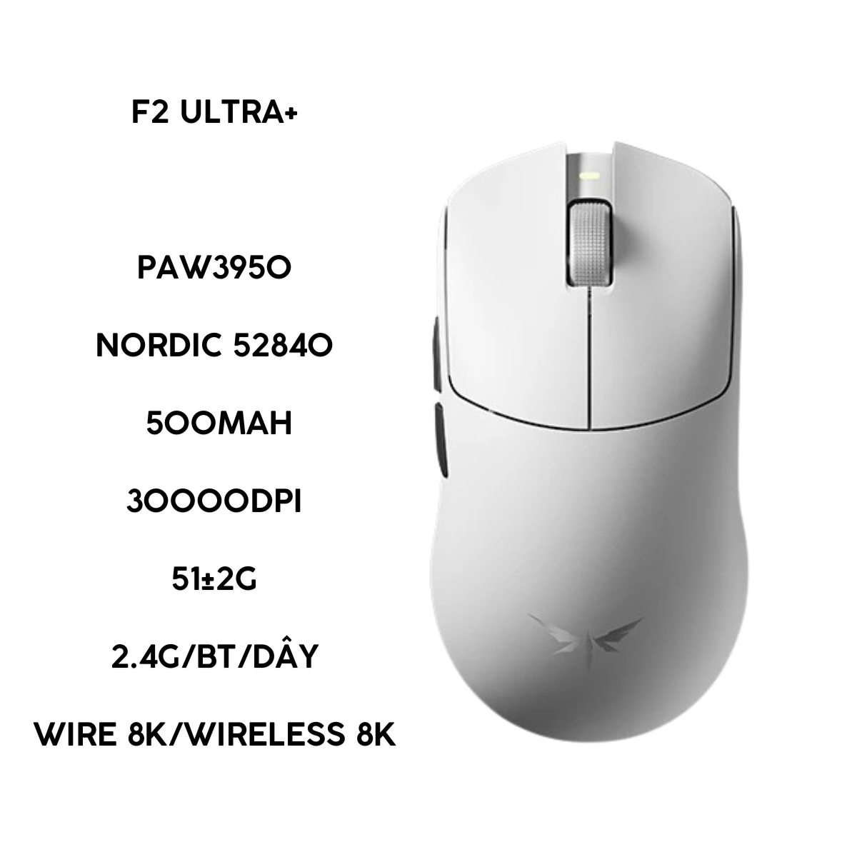 Chuột Gaming Không Dây VGN Dragonfly F2 Promax, Ultra+ Siêu nhẹ 51g, Cảm biến PAW3950 Flagship, Chip Nordic