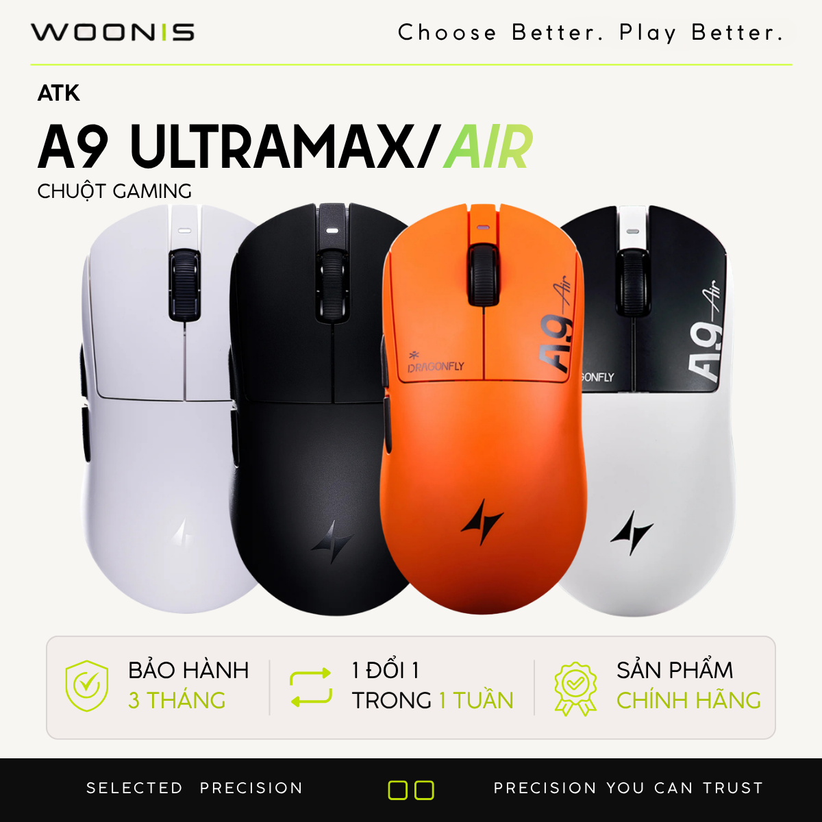 ATK A9 Ultra Max/Ultimate/Air | Chuột Gaming Không Dây 8K