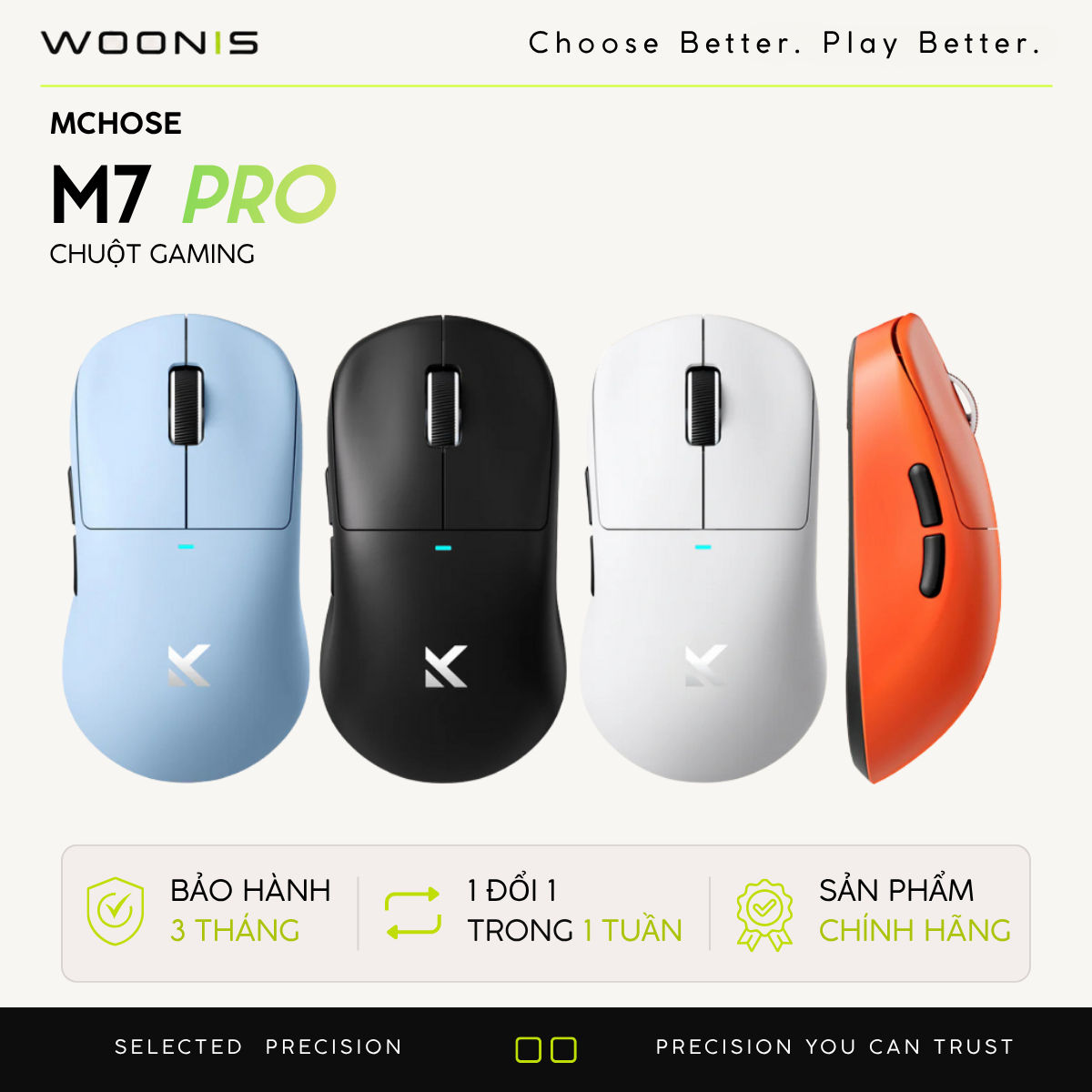 Chuột Gaming Không Dây MCHOSE M7 / M7 PRO / M7 ULTRA