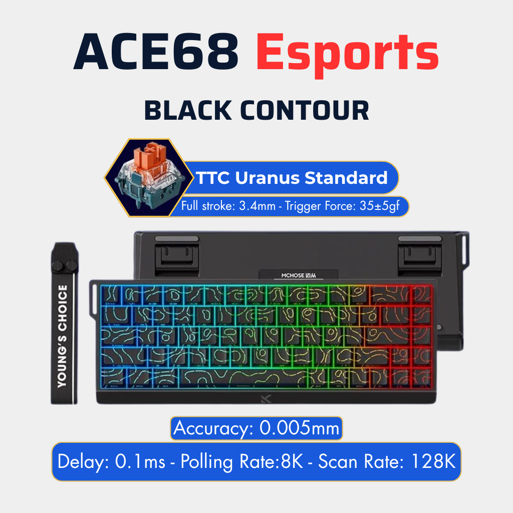 BÀN PHÍM CƠ GAMING HE MCHOSE ACE60/68 | Rapid Trigger | Scan-rate 128K | 8000hz