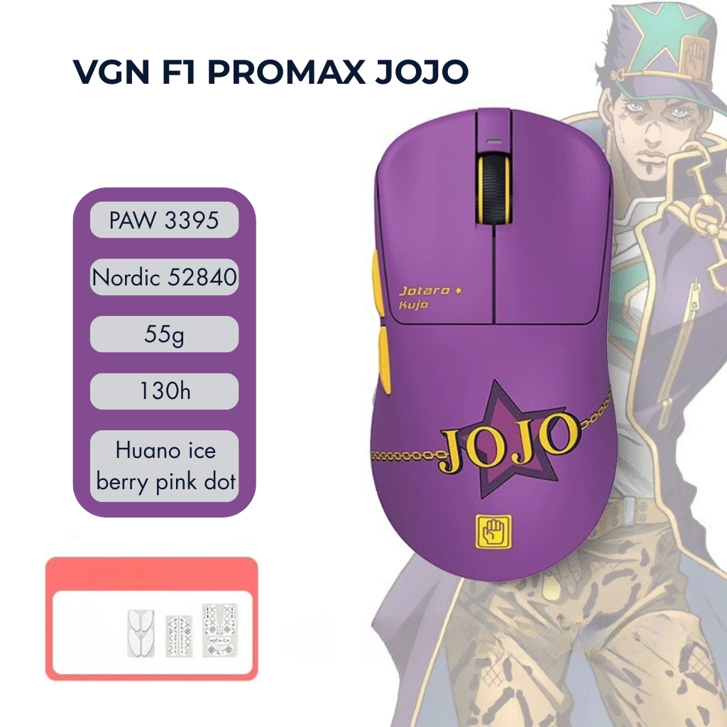 Chuột gaming không dây VGN Dragonfly F1 Pro Max – Siêu nhẹ 55g, 130h pin, cảm biến PAW3395
