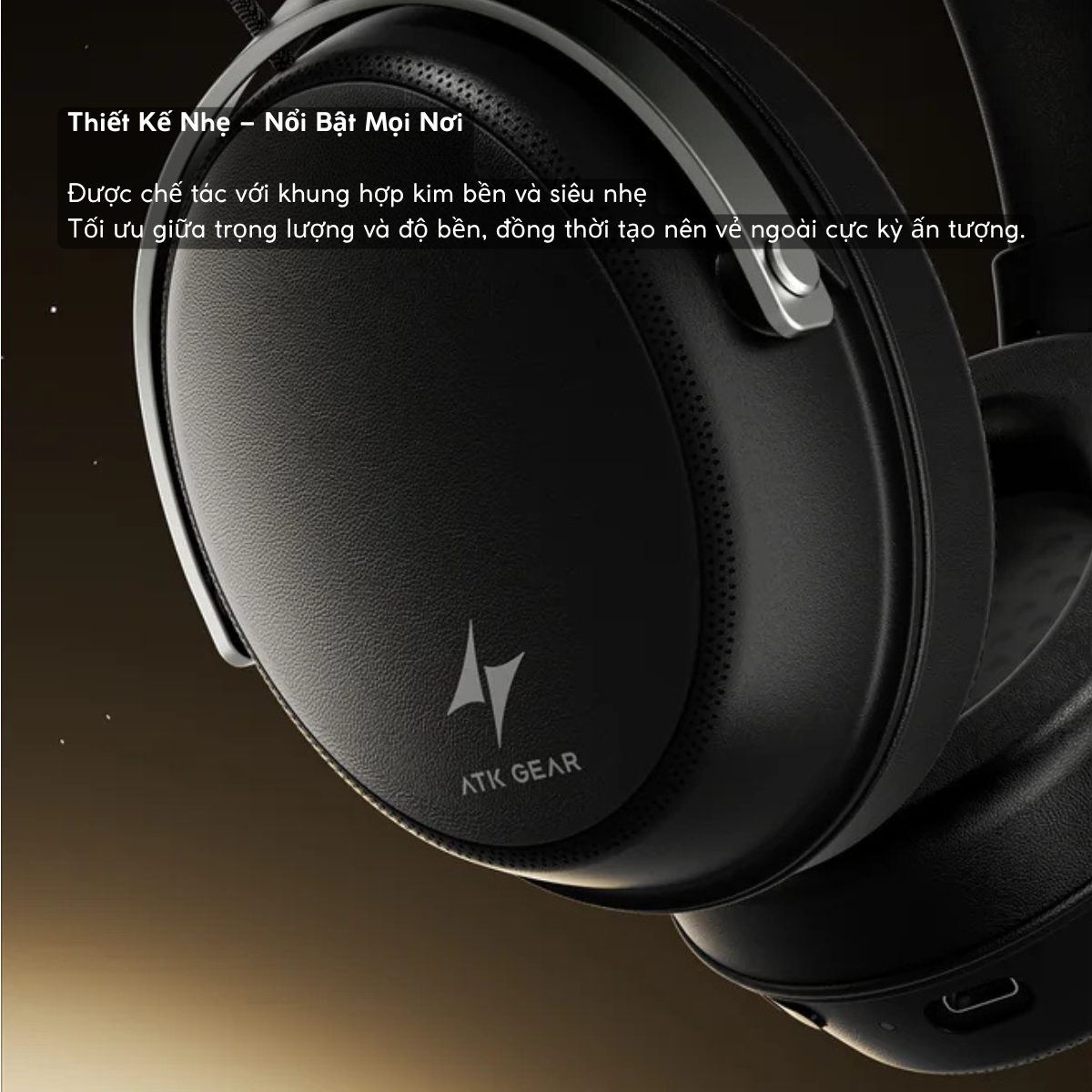 Tai Nghe Gaming Không Dây ATK Neptune N9, Driver Phủ TITAN 53mm, Tần Số 10Hz – 40kHz, Âm thanh không gian 3D, Độ Trễ Thấp 10ms, Khử Ồn Đàm Thoại, Pin 1500mAh(130h), Trọng Lượng 270g