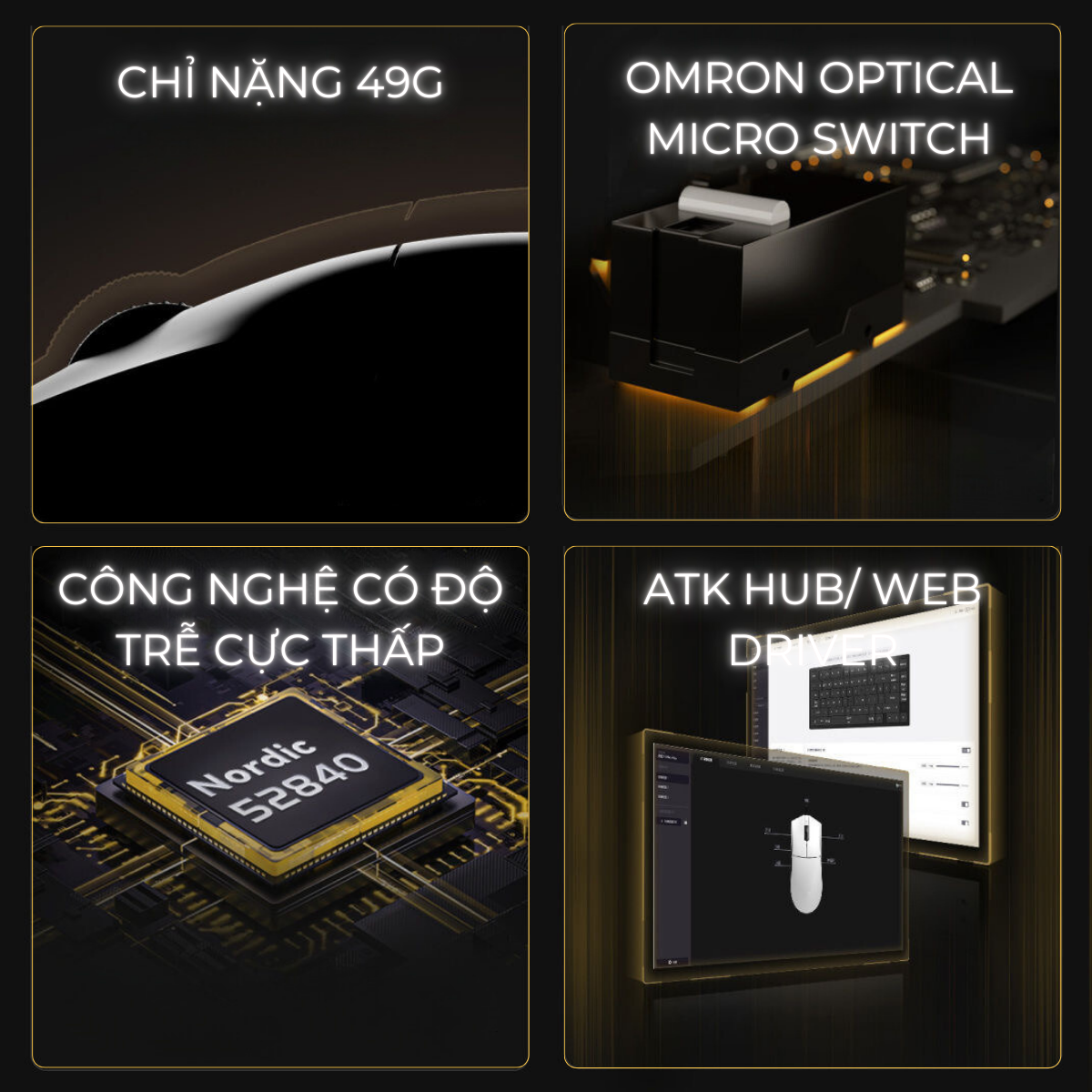 Chuột Gaming Không Dây VXE ATK X1 SE / X1S / X1 / Pro / Promax / Ultra / Ultimate