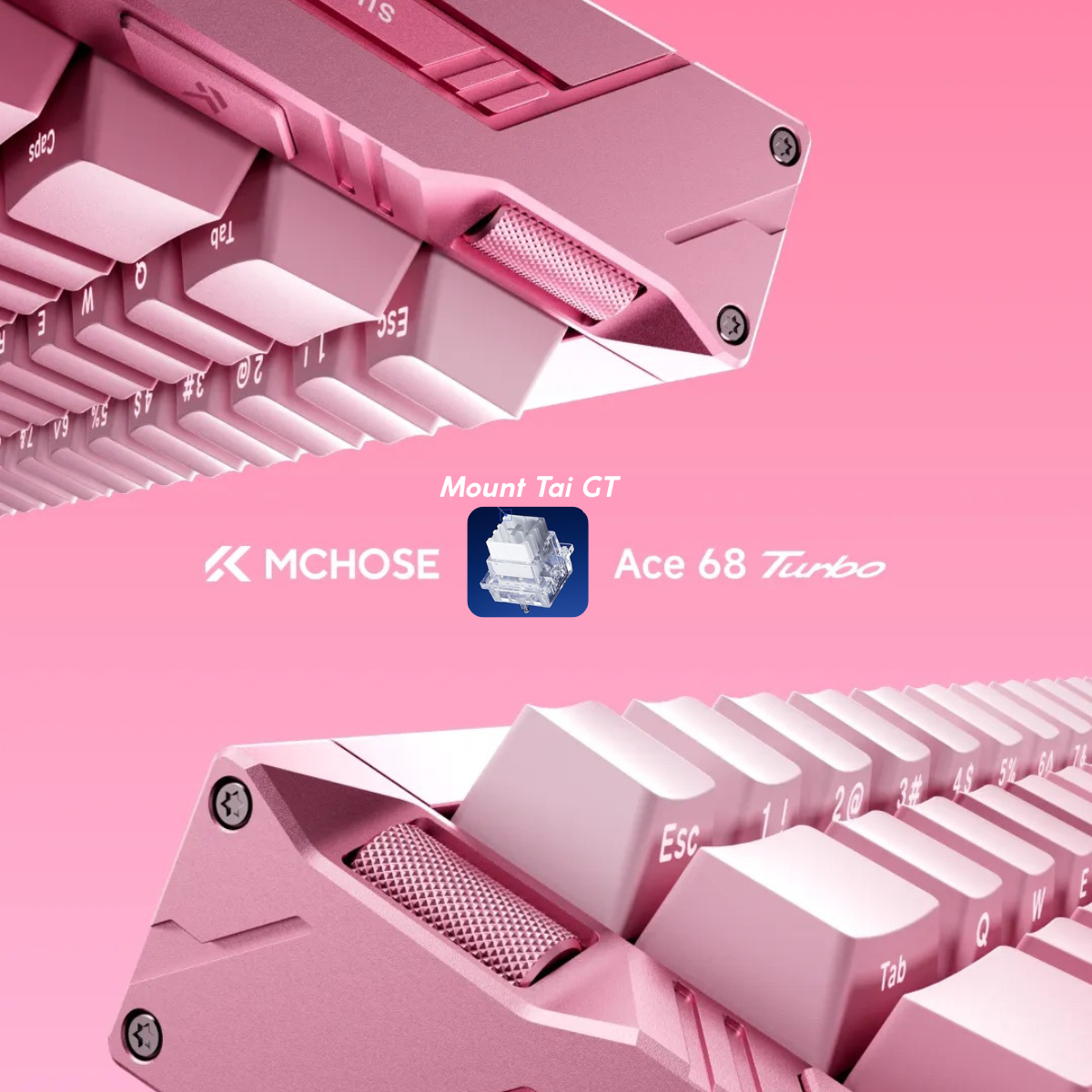 BÀN PHÍM GAMING HE MCHOSE ACE 68 TURBO, Polling Rate 16K, Độ Chính Xác 0.001mm, Scan Rate 256K, Độ Trễ 0.06ms, RGB 16.8 triệu màu, Hỗ Trợ Music Rhythm 2.0