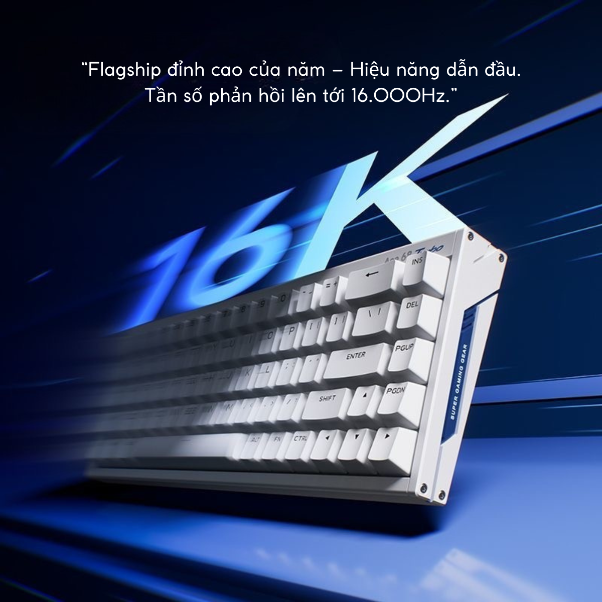 BÀN PHÍM GAMING HE MCHOSE ACE 68 TURBO, Polling Rate 16K, Độ Chính Xác 0.001mm, Scan Rate 256K, Độ Trễ 0.06ms, RGB 16.8 triệu màu, Hỗ Trợ Music Rhythm 2.0