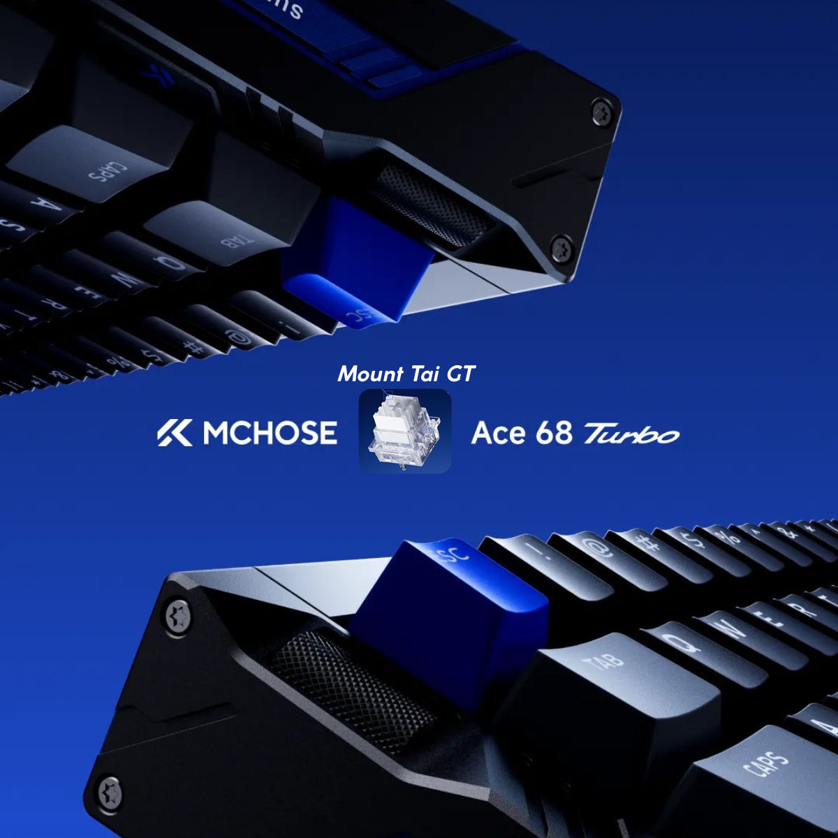 BÀN PHÍM GAMING HE MCHOSE ACE 68 TURBO, Polling Rate 16K, Độ Chính Xác 0.001mm, Scan Rate 256K, Độ Trễ 0.06ms, RGB 16.8 triệu màu, Hỗ Trợ Music Rhythm 2.0