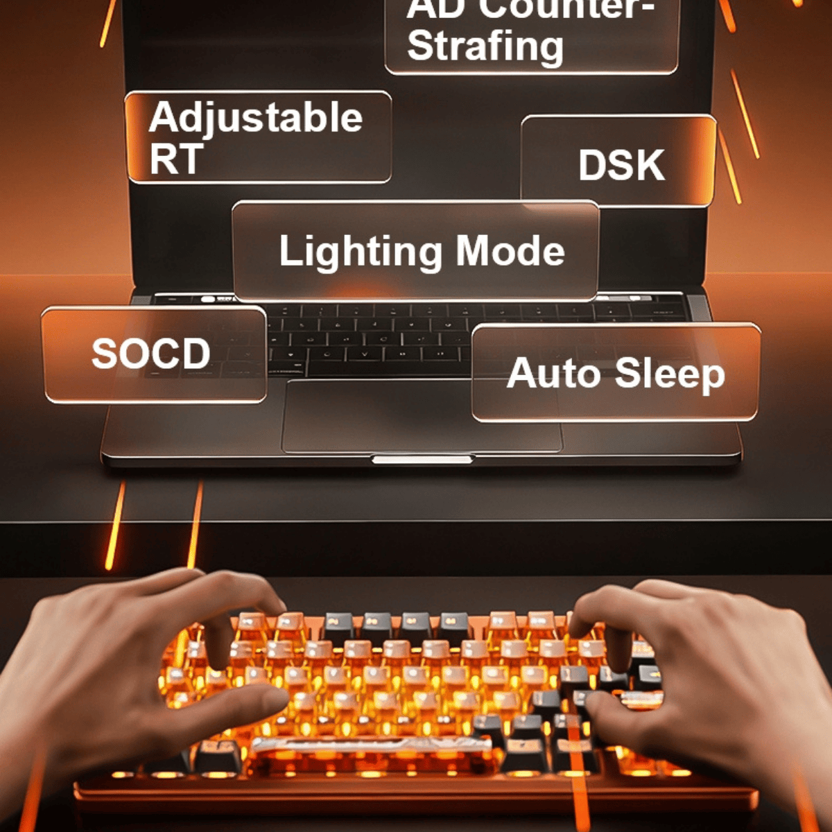 AULA AG75 | Bàn Phím Phím Từ Tính Chuyên Game Kết nối trực tiếp ADC, 8K Hz, Độ Trễ 0.08ms, Ultra-high Scan Rate 2304K, Accuracy 0.001mm, RGB đôi siêu