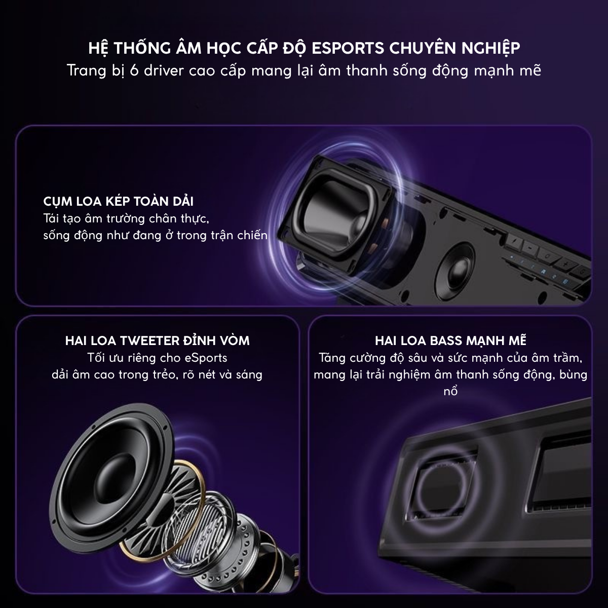 Loa Soundbar Gaming MCHOSE G20 Pro – Âm Thanh Vòm 7.1, Micro Tháo Rời, Đèn RGB Nhịp Nhạc