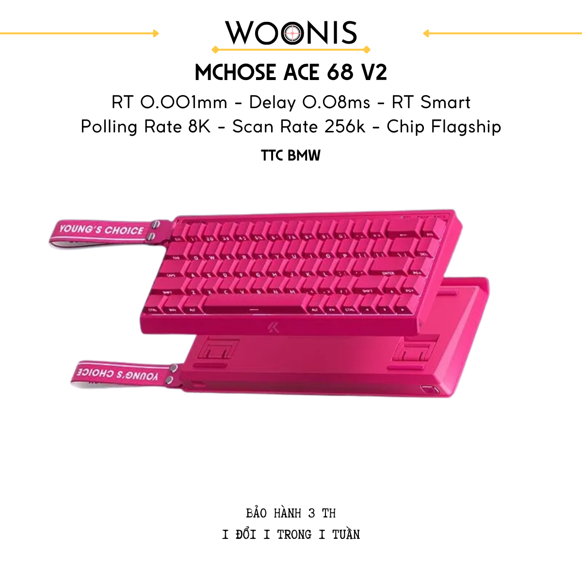 Bàn Phím Gaming HE Mchose Ace 68 V2 – Rapid Trigger 0.001mm, Delay 0.08ms, RT Smart, Polling Rate 8K - Scan Rate 256k, Chip Flagship