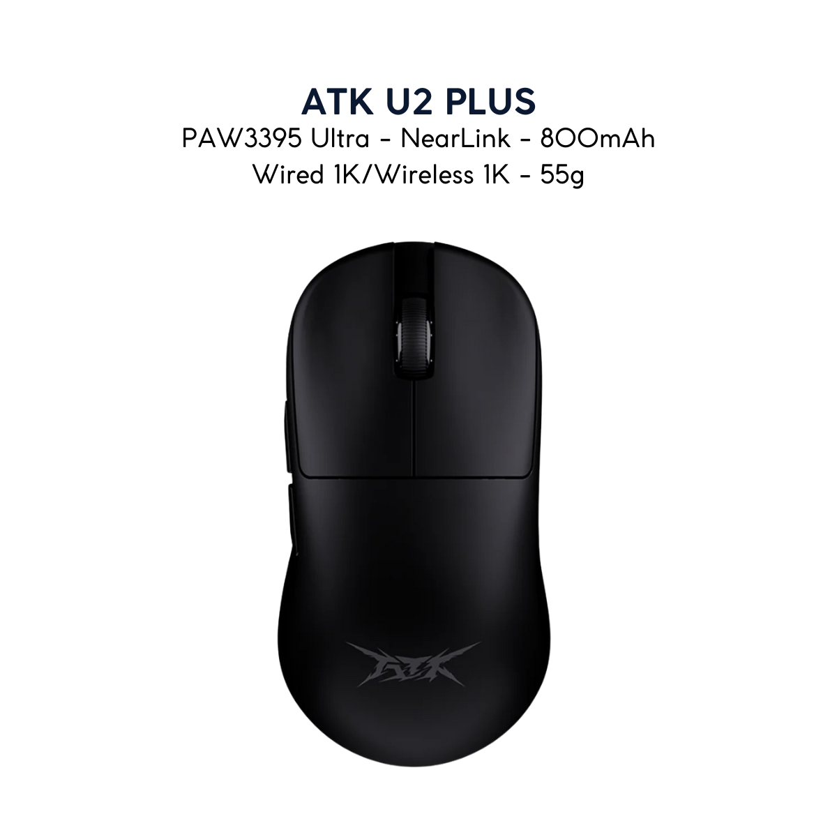 Chuột Gaming ATK U2 – Chuột Không Dây Nhẹ 44g, Cảm Biến PAW3950 Ultra, Polling Rate 8000Hz - Hiệu Suất Đỉnh Cao Cho Game Thủ