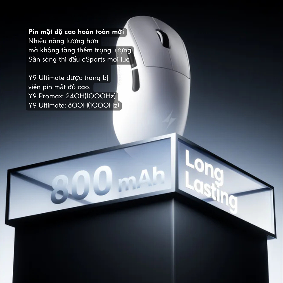 Chuột Gaming Không Dây ATK Dragonfly Y9 Series, PAW3950 Ultra, Nordic 54L15, ApexShark MAX, Pin 800mAh , 800H, ~55g, Dongle GEM 8K